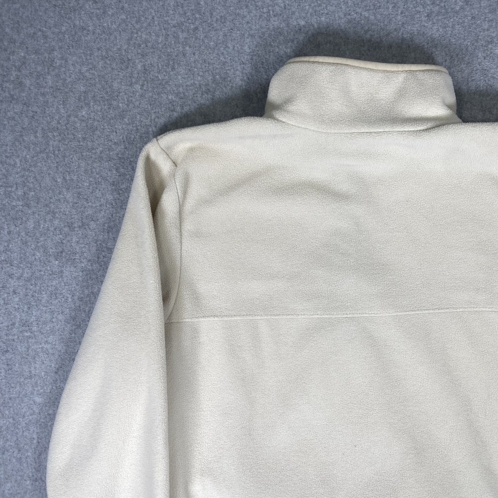 Columbia Fleece Pullover Womens Medium Cream Brown Snap Neck - Picture 7 of 16